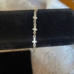 Elegant Silver Cross Bracelet